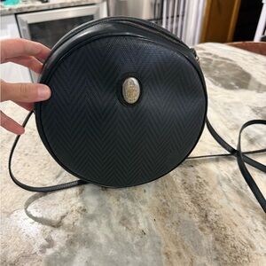 Elegant Black Round EUC Mark Cross vintage Women's Bag